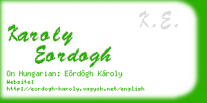 karoly eordogh business card