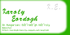 karoly eordogh business card